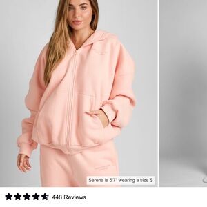 Comfrt Peach Hooded Zip Sweatshirt - XL